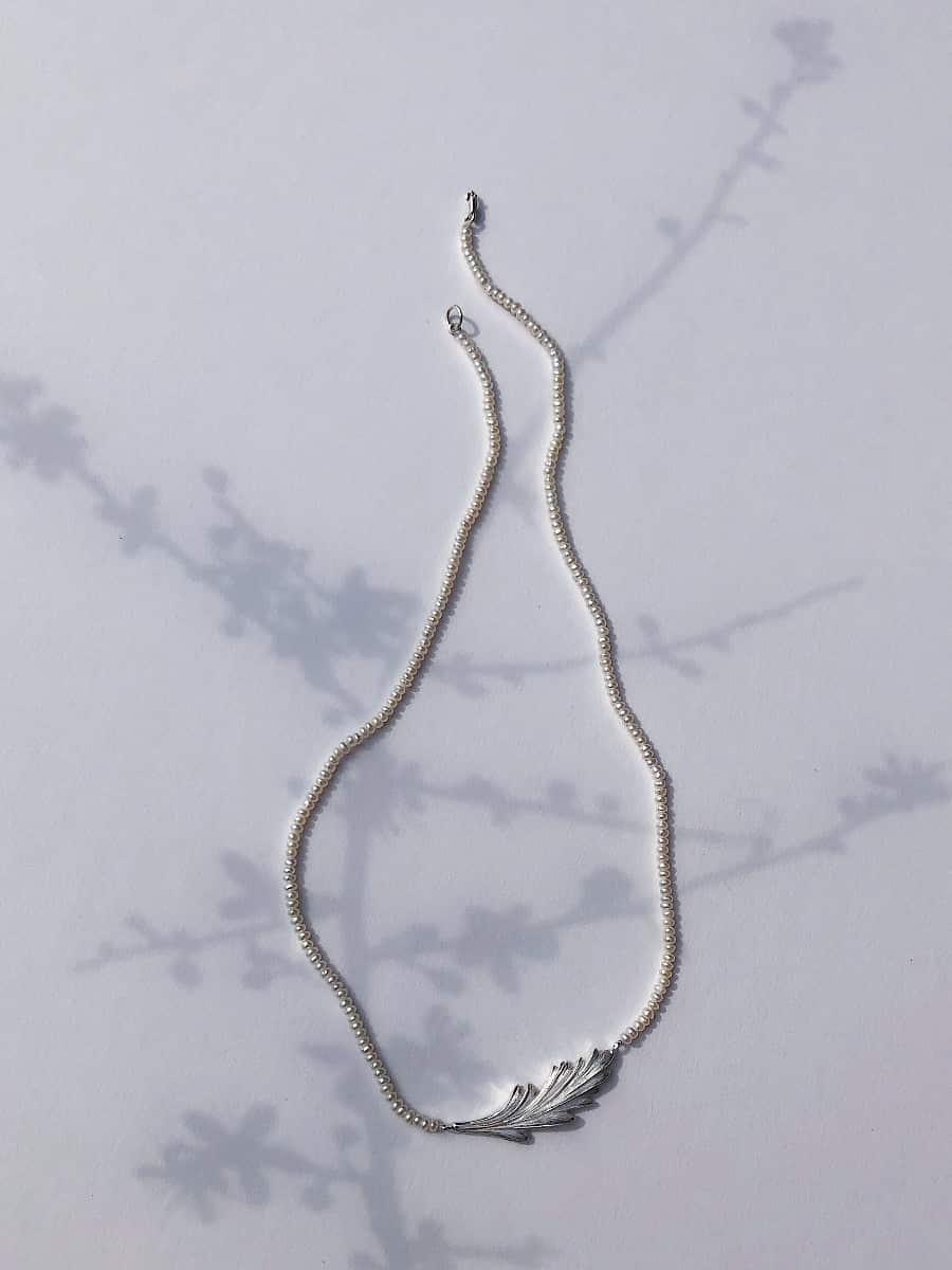 SILVER FLOW NECKLACE n°N2 | freshwater pearls, silver 925
